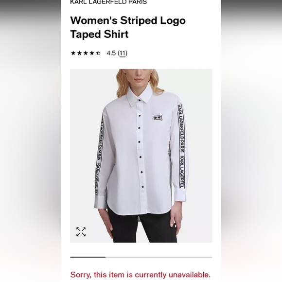 SALE! NWOT Karl Lagerfeld Paris Limited Edition Hi Lo Shirt Sz.LG (BX51) - Picture 2 of 13